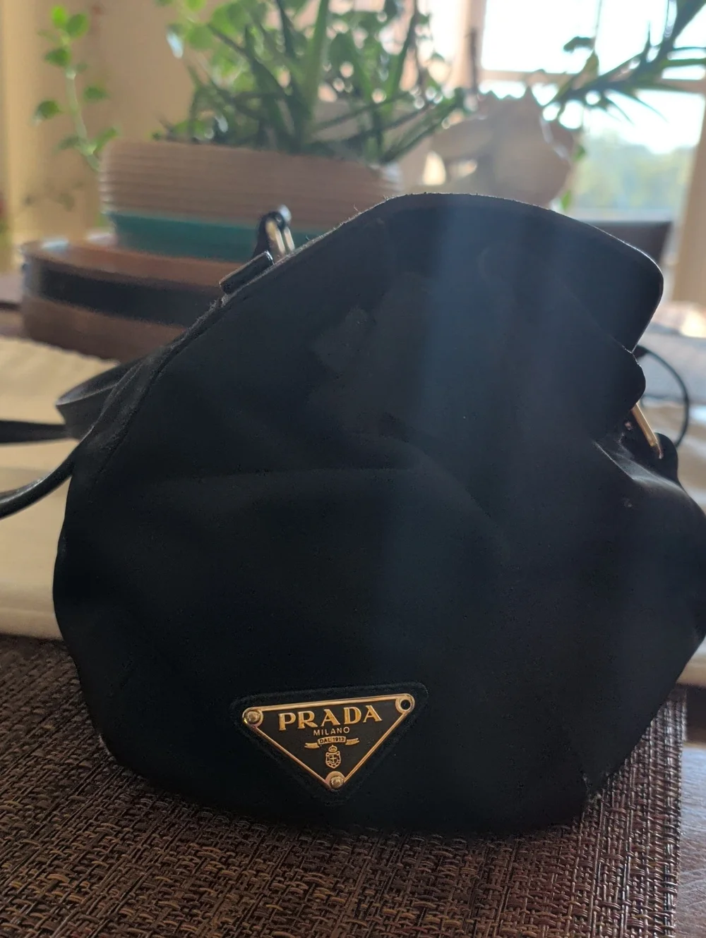 Prada Black Shoulder Bag with Gold-Tone Hardware With Key